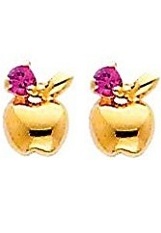 adorable little gold apple stud earrings for babies